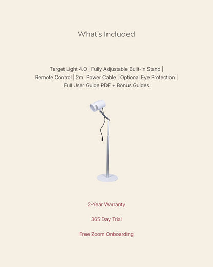 The Target Light 4.0 – Clinical Grade Red Light Therapy with Built-In Stand